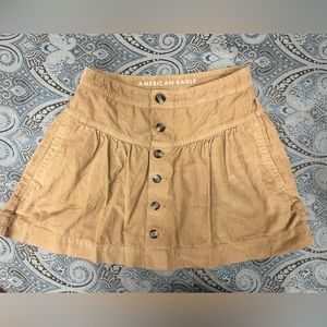 American Eagle Corduroy Mini Skirt. Dark Mustard yellow/Tan